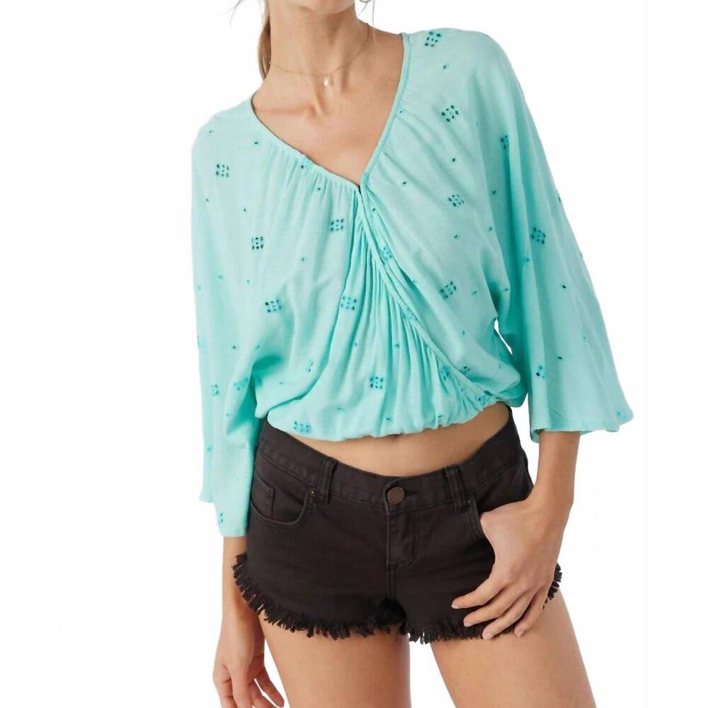 NEW O'NEILL inda 3/4 sleeve top in ocean wave